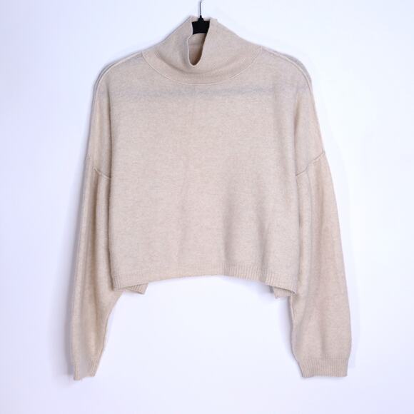 FREE PEOPLE So Low So High Cashmere Sweater Champagne Dolman Sleeve Women's XS - Picture 2 of 9